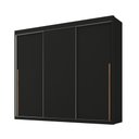 Ver imagem 3 de Guarda-roupa Casal Tower 3 Portas 6 Gavetas Preto - Pnr Móveis