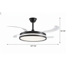 Ventilador de Teto Retrátil Compacto Preto com Led 60w e Controle Remoto - 1