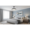 Ver imagem 2 de Ventilador de Teto Retrátil Compacto Preto com Led 60w e Controle Remoto