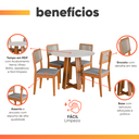 Ver imagem 5 de Conjunto Sala de Jantar Mesa Athenas Redonda 4 Cadeiras Santiago Dobuê