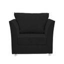 Ver imagem 3 de Poltrona Cadeira Decorativa para Sala e Quarto Lisboa Suede Preto
