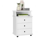Ver imagem 5 de Mesa De Cabeceira Luxo 3 Gavetas Branco Cor Branco