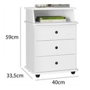 Ver imagem 2 de Mesa De Cabeceira Luxo 3 Gavetas Branco Cor Branco