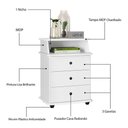 Ver imagem 4 de Mesa De Cabeceira Luxo 3 Gavetas Branco Cor Branco