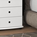 Ver mais imagens de Mesa De Cabeceira Luxo 3 Gavetas Branco Cor Branco