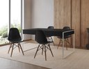 Ver imagem 1 de Conjunto Industrial Filadelfia 120x75 Ferro Branco Tampo Preto 4 Cadeiras Preto