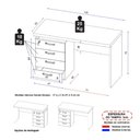 Ver imagem 4 de Escrivaninha Extensível 120cm 4 Gavetas Flex Multimóveis CR25323 