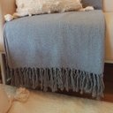 Ver imagem 4 de Manta Decorativa Sofá Grande Algodão Cinza 220 X 300