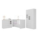 Ver imagem 1 de Quarto de Bebê Completo com Berço 3 em 1 para Colchão 130x60cm Brisa Multimóveis Mp4525 Branco