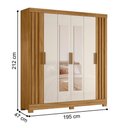 Ver imagem 2 de Guarda Roupa Casal Aquarel 6 Portas de Bater 2 Gavetas MDP Freijó-Off White Moval Móveis