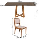 Ver imagem 3 de Mesa Juliaa 1,6m Freijó Pés Cerejeira Madeira Maciça 6 Cadeiras Suellen Completo - Bege Linho