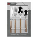 Ver imagem 3 de Faqueiro Le Sancho em Inox com Cabo Tipo Madeira 16 Peças