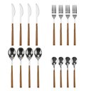 Ver imagem 2 de Faqueiro Le Sancho em Inox com Cabo Tipo Madeira 16 Peças