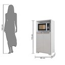 Ver imagem 4 de Balcao Multiuso de Cozinha para Microondas 2 Portas Myanmar - Branco