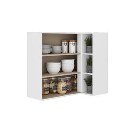 Armário Aéreo de Canto Bella Mdf 2 Portas Branco 80 Cm Carraro - 3