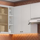 Ver imagem 1 de Armário Aéreo de Canto Bella Mdf 2 Portas Branco 80 Cm Carraro