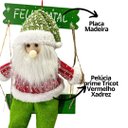 Ver imagem 6 de Jogo Papai Noel e Boneco de Neve Gangorra Madeira Pelúcia Tricô Xadrez Vermelho e Verde 40cm