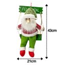 Ver imagem 7 de Jogo Papai Noel e Boneco de Neve Gangorra Madeira Pelúcia Tricô Xadrez Vermelho e Verde 40cm