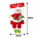 Ver imagem 5 de Jogo Papai Noel e Boneco de Neve Gangorra Madeira Pelúcia Tricô Xadrez Vermelho e Verde 40cm