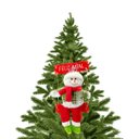 Ver imagem 4 de Jogo Papai Noel e Boneco de Neve Gangorra Madeira Pelúcia Tricô Xadrez Vermelho e Verde 40cm