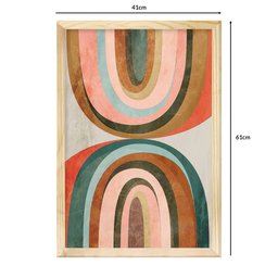 Kit 3 Quadros Decorativos Boho Folhagens Formas - 4