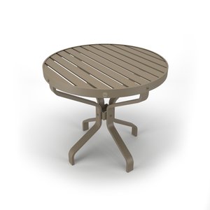 Mesa Lateral Alumínio Ripado Piscina Jardim 63x63x58 Fendi