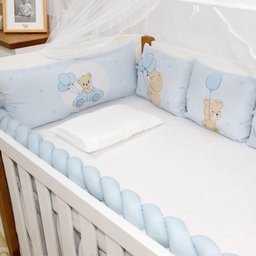 Kit para Berço 10 Peças Americano Aconchego Merlin Cute Azul - 3