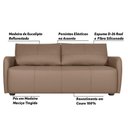 Ver imagem 3 de Sofá Sala de estar Lily 3 Lugares 200cm Couro Bege