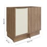Balcão Canto Cozinha Modular 100% MDF Édez Uno, 1 Porta, Off White e Louro Freijó, 92,5 cm - 5