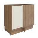 Ver imagem 2 de Balcão Canto Cozinha Modular 100% MDF Édez Uno, 1 Porta, Off White e Louro Freijó, 92,5 cm