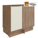 Ver imagem 1 de Balcão Canto Cozinha Modular 100% MDF Édez Uno, 1 Porta, Off White e Louro Freijó, 92,5 cm