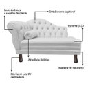 Ver imagem 4 de Recamier Divã Sofá 120cm Recepção Sala Larissa Suede:branco/liso