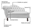 Ver imagem 4 de Recamier Divã Sofá 120cm Recepção Sala Larissa Suede:branco/liso