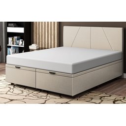 Base Cama Box Baú King Size Linho Bege Skybox - 1