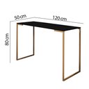 Ver imagem 3 de Mesa Escrivaninha Escritório e Home Office Stan Industrial Ferro Dourado Tampo MDF Preto - Ahazzo Mó