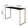 Mesa Escrivaninha Escritório e Home Office Stan Industrial Ferro Dourado Tampo MDF Preto - Ahazzo Mó - 3