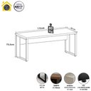 Ver imagem 6 de Escrivaninha Industrial 170cm X 60cm Pés Metal F5 Office Cor:branco