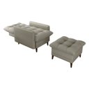 Ver imagem 3 de Conjunto P/ Sala Montreal 1 Poltrona Decorativas e 1 Puff Plano Milenum Palha - Matrix