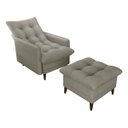 Ver imagem 2 de Conjunto P/ Sala Montreal 1 Poltrona Decorativas e 1 Puff Plano Milenum Palha - Matrix