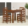 Mesa com 4 Cadeiras 115x75 Madeira Maciça Perola Mel - Nemargi - 1