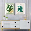 Ver imagem 2 de Kit 2 Quadros Gravuras Artes Matisse Verdes 33x24cm - com Vidro:moldura Preta