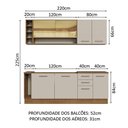 Ver imagem 4 de Armário de Cozinha Completa 220cm Rustic/crema Agata da Thêmis Madesa