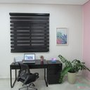 Ver imagem 3 de Persiana Rolo Double Vision Zebra 180larg X 220alt Preta Total Black C/ Bando - Sala/ Escritório/qua