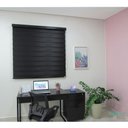 Ver imagem 4 de Persiana Rolo Double Vision Zebra 180larg X 220alt Preta Total Black C/ Bando - Sala/ Escritório/qua