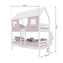 Ver imagem 3 de Beliche Casinha Encantada Madeira Maciça Rosa/ Branco Housin