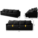 Ver imagem 2 de Sofá Retrátil e Reclinável 2,30m Mariah Veludo Preto Madelina Decor