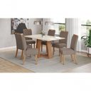 Ver imagem 4 de Mesa Jantar Lins 160 6 Cadeiras Bella Amendoa - Henn