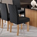 Ver imagem 2 de Kit 2 Cadeiras Elegance Nuova com Espaldar – Tecido Veludo Suede Bordado Estrutura 100% Mdf Mel/