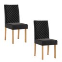 Ver imagem 1 de Kit 2 Cadeiras Elegance Nuova com Espaldar – Tecido Veludo Suede Bordado Estrutura 100% Mdf Mel/