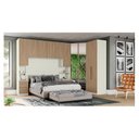 Ver imagem 1 de Quarto Modulado Casal Ambiente Composição 5.4 New Predileto 5 Peças Areia Jequitibá - Henn